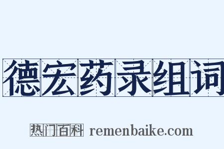 德宏药录组词是什么意思的图片